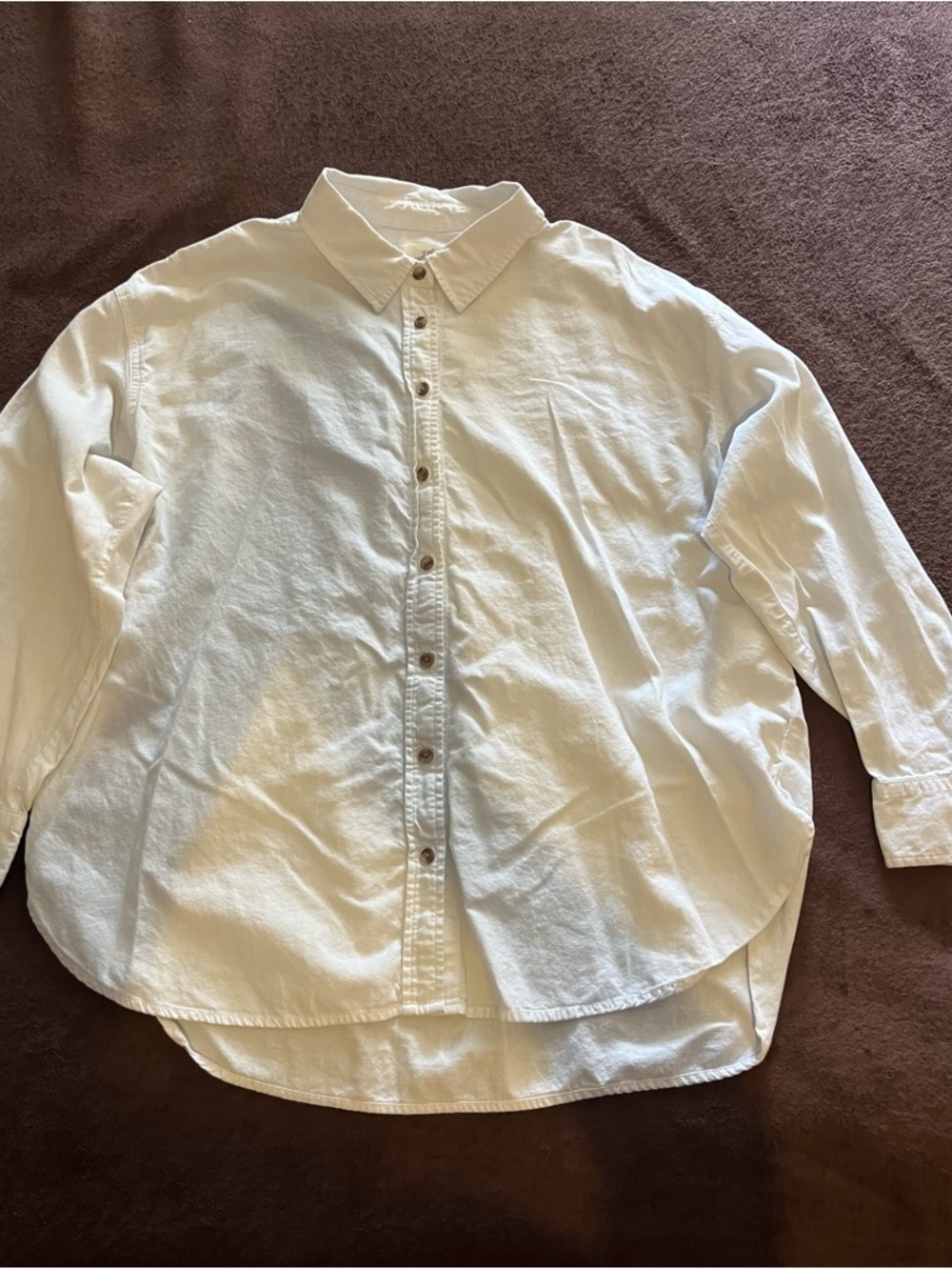 Classic White Button-Down Women’s XL Shirt